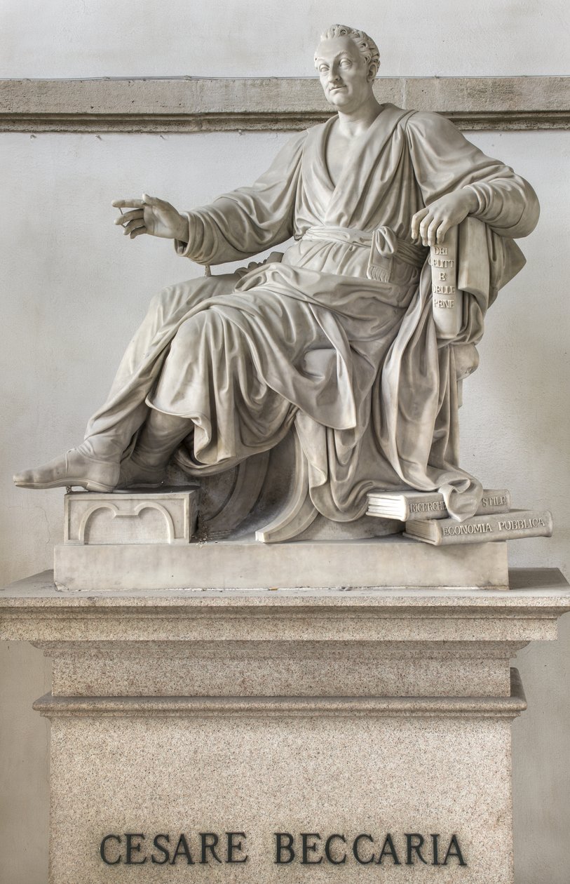 Cesare Beccaria szobra, 1838 alkotó: Pompeo Marchesi