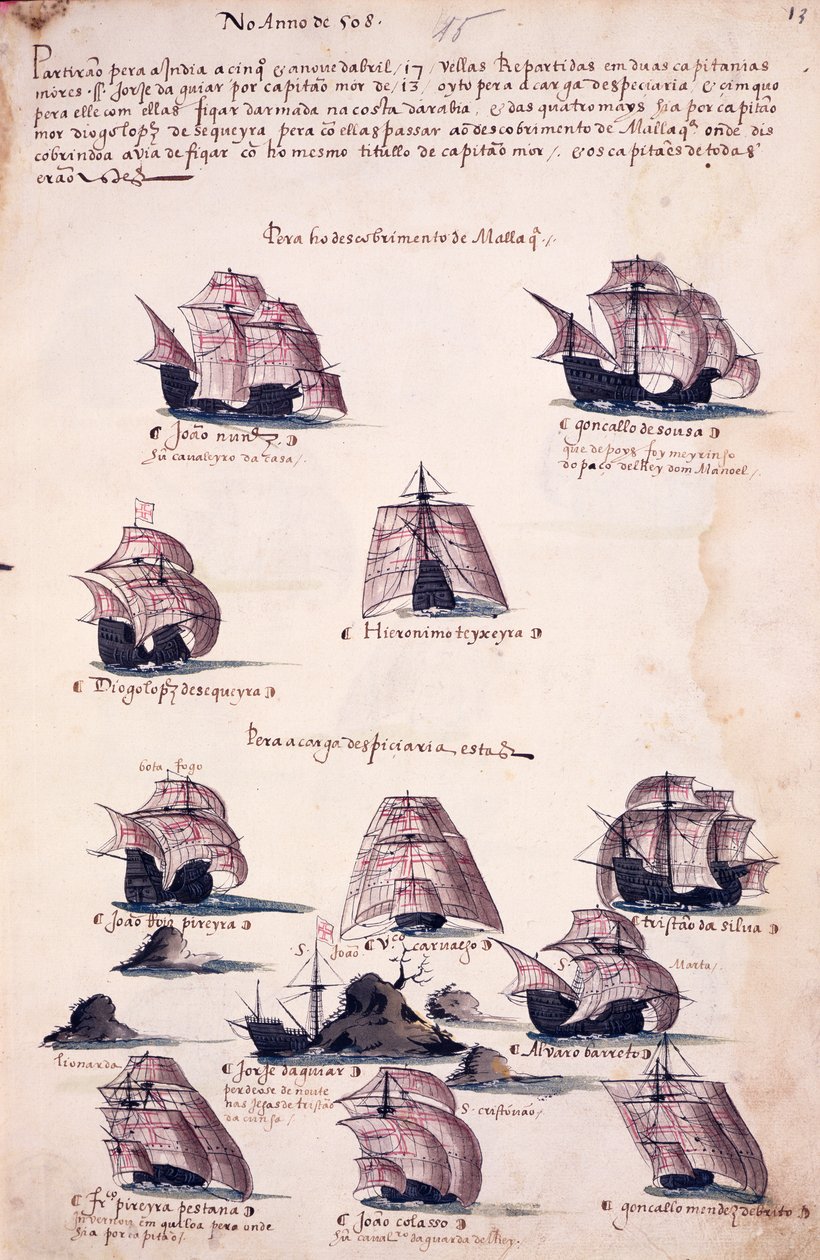 Új expedíció Indiába 1508-ban, a „Fegyveres könyvből” alkotó: Portuguese School