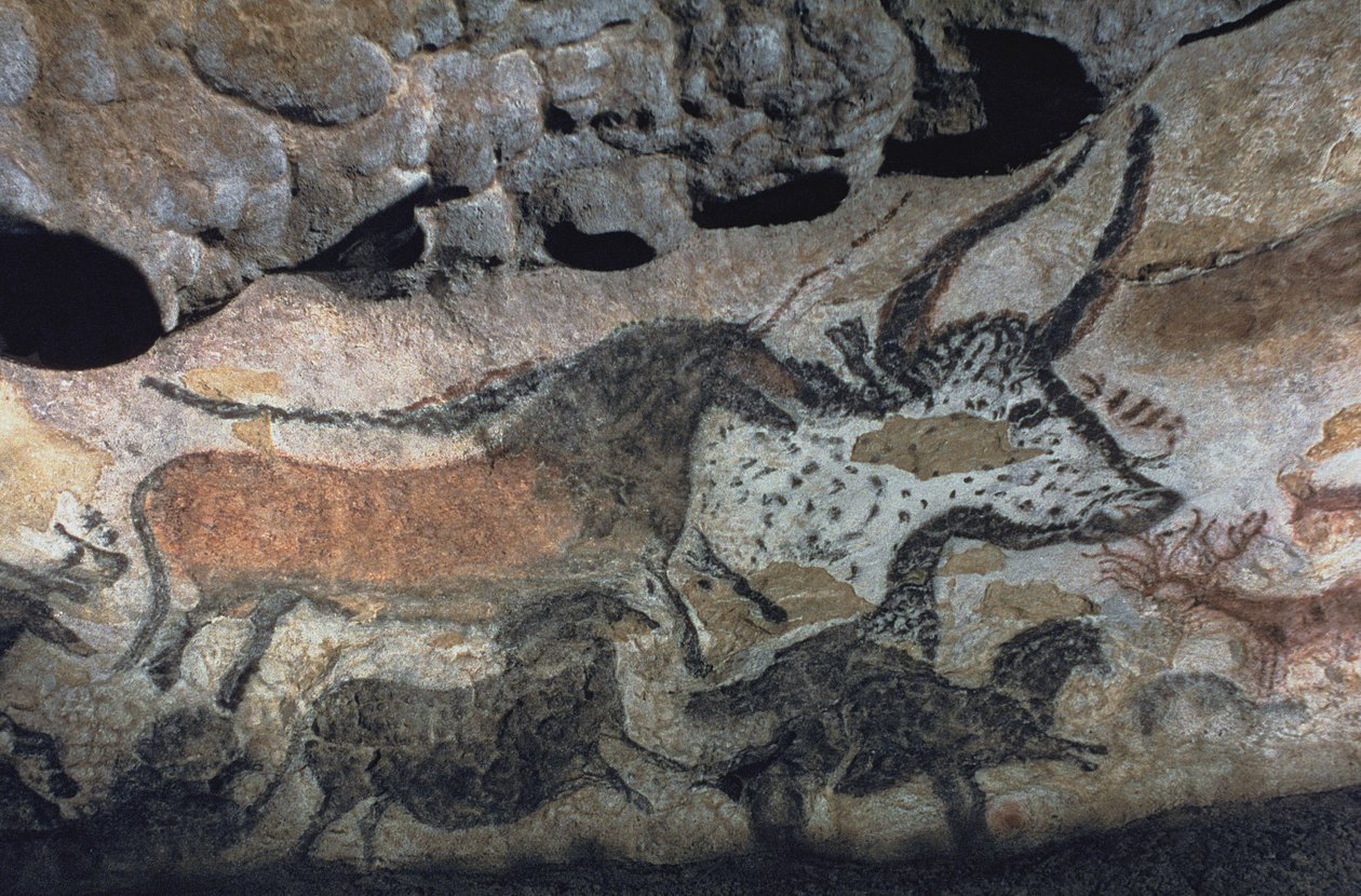Sziklafestmény bikáról és lovakról, ie 17000 körül (barlangfestés) alkotó: Prehistoric