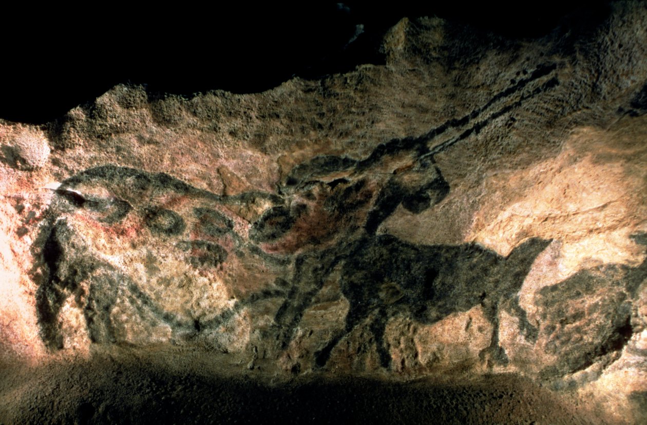 Szarvas állatot ábrázoló sziklafestmény, Kr.e. 17000 körül (barlangfestmény) alkotó: Prehistoric