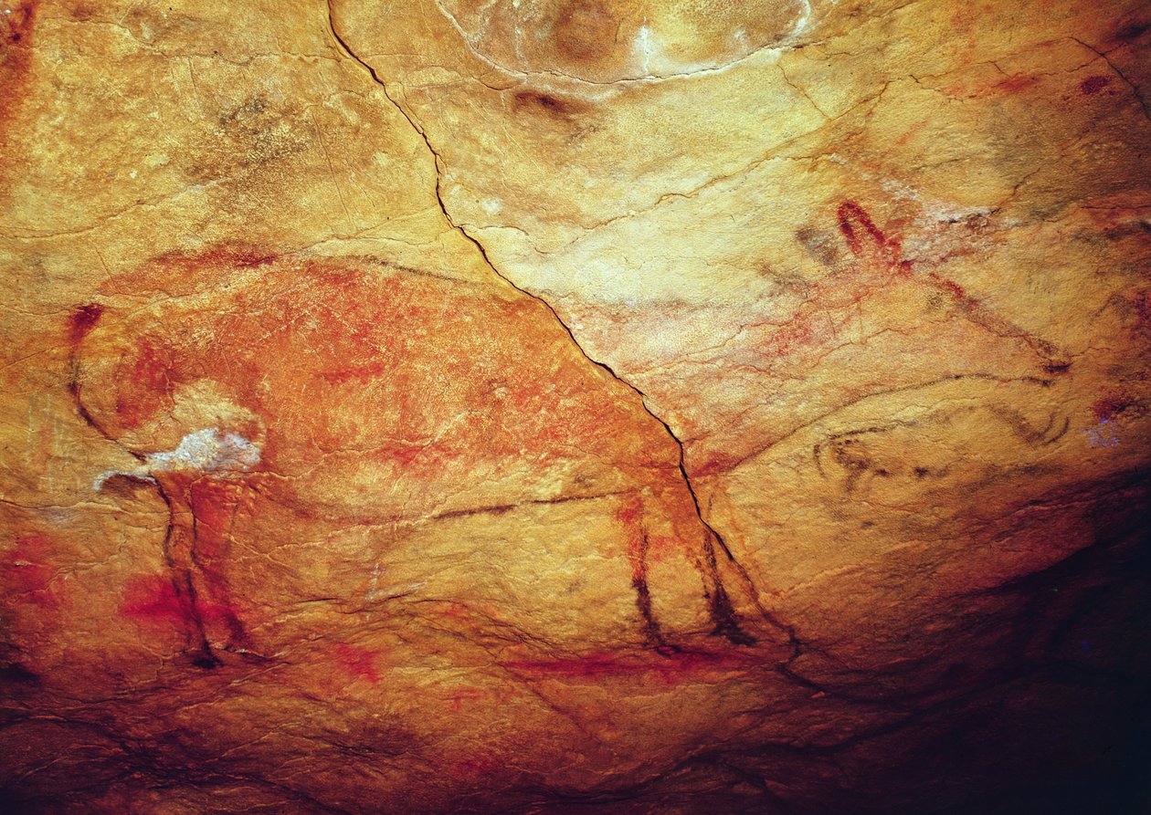 Szarvasbika Altamira barlangjaiból, ie 15 000 körül (barlangfestés) alkotó: Prehistoric