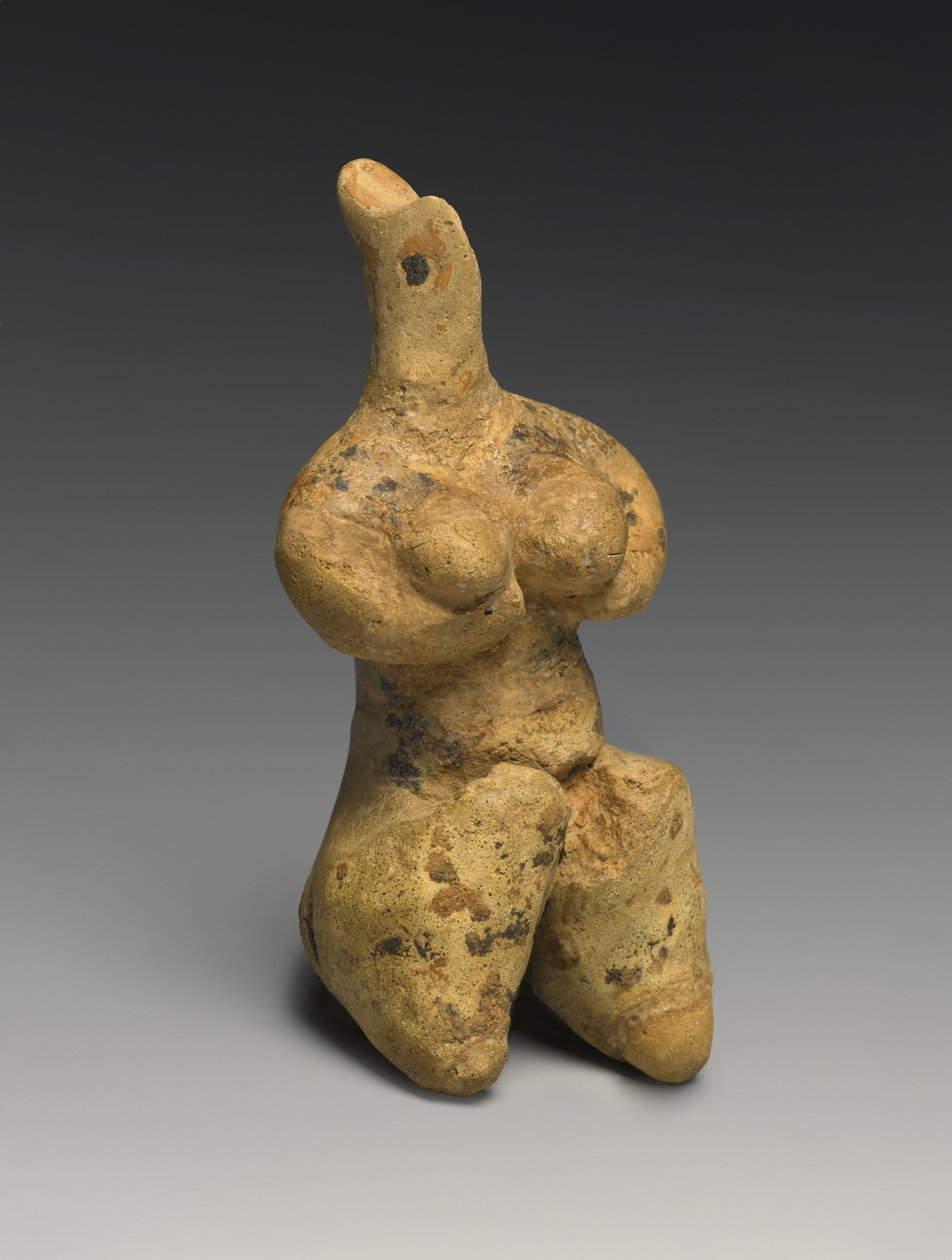 Női figura, az ötödik évezred vége (agyag és pigment) alkotó: Prehistoric