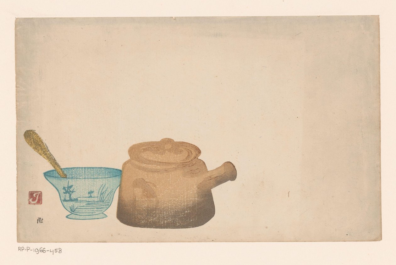 Csendélet japán étkészlettel alkotó: Prosper Alphonse Isaac