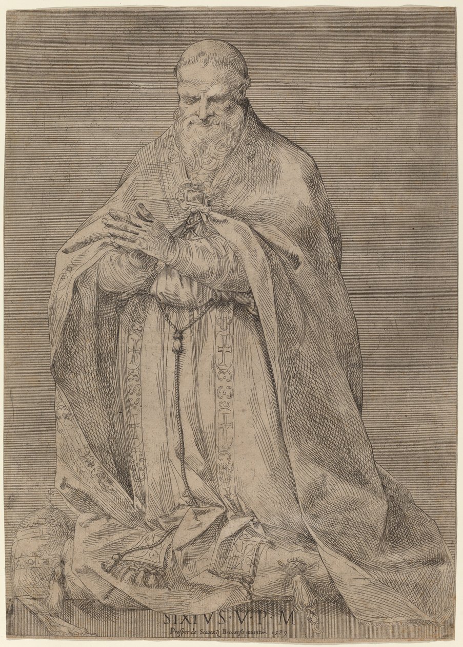 Sixtus pápa V alkotó: Prospero Bresciano, after Giuseppe Cesari