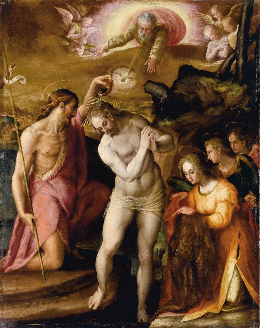 Krisztus keresztsége (olaj, vászon) alkotó: Prospero Fontana