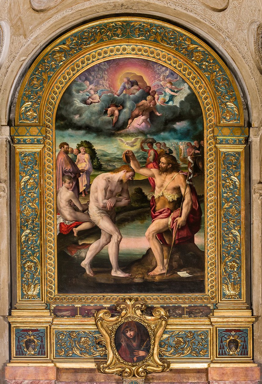 Krisztus megkeresztelkedése Jánostól alkotó: Prospero Fontana