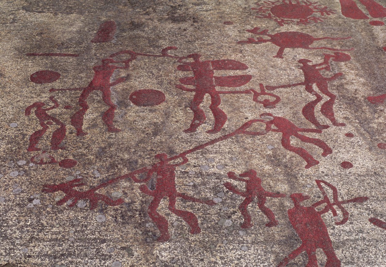 Vadászjelenet (sziklafestés) alkotó: Protohistoric