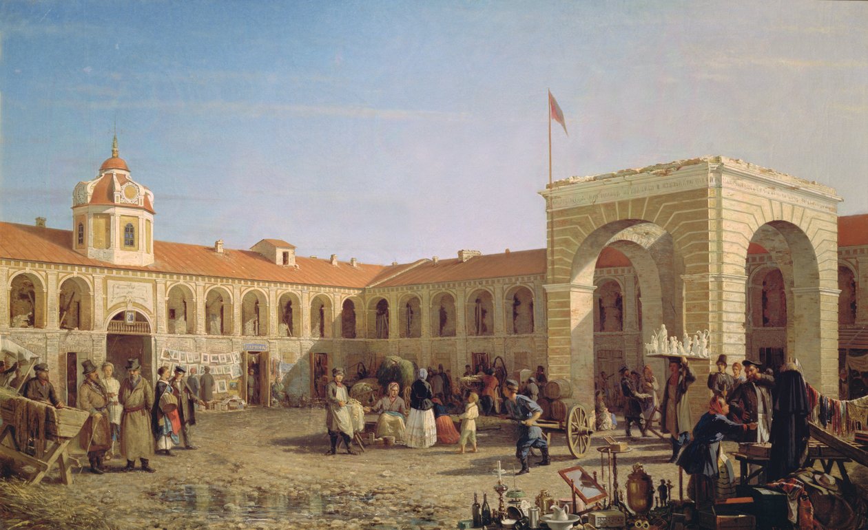 Apraksin piac Szentpéterváron, 1862 alkotó: Pjotr ​​​​Petrowitsch Wereschtschagin