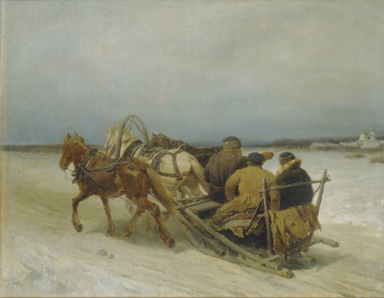 Trojka télen, 1880-as évek alkotó: Pyotr Petrovich Sokolov