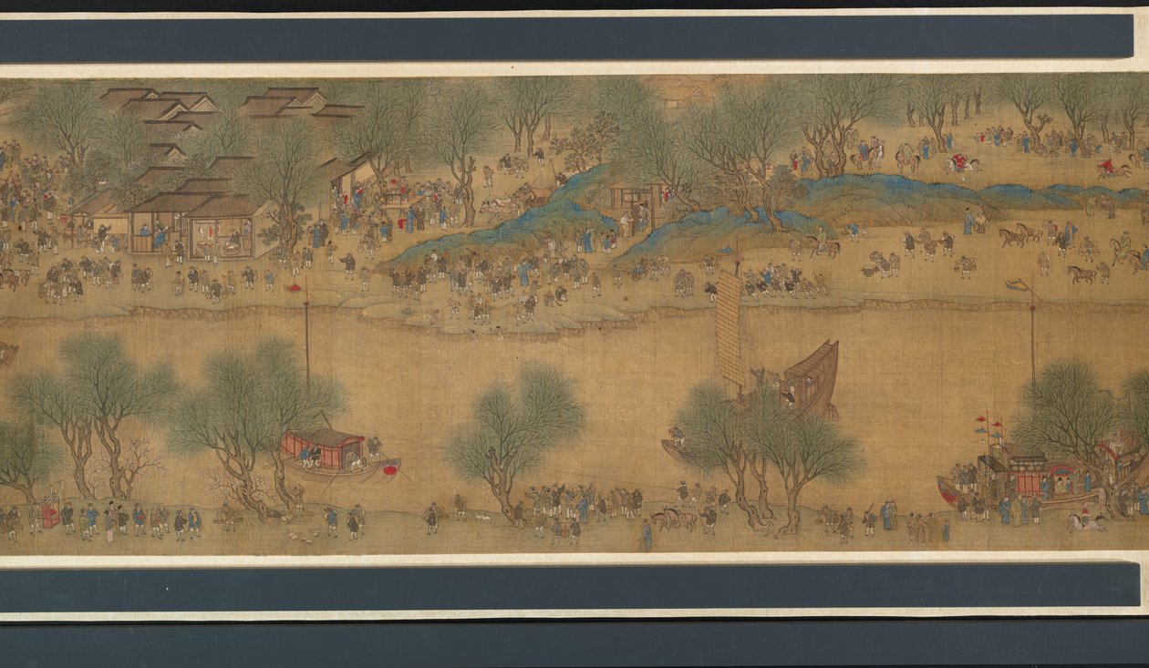 Tavaszi Fesztivál a folyón alkotó: Qing Dynasty Chinese School
