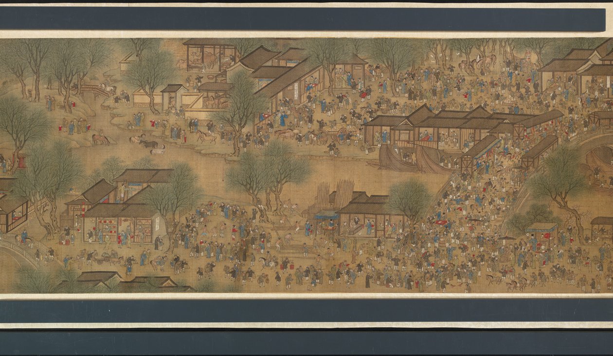 Tavaszi Fesztivál a folyón alkotó: Qing Dynasty Chinese School