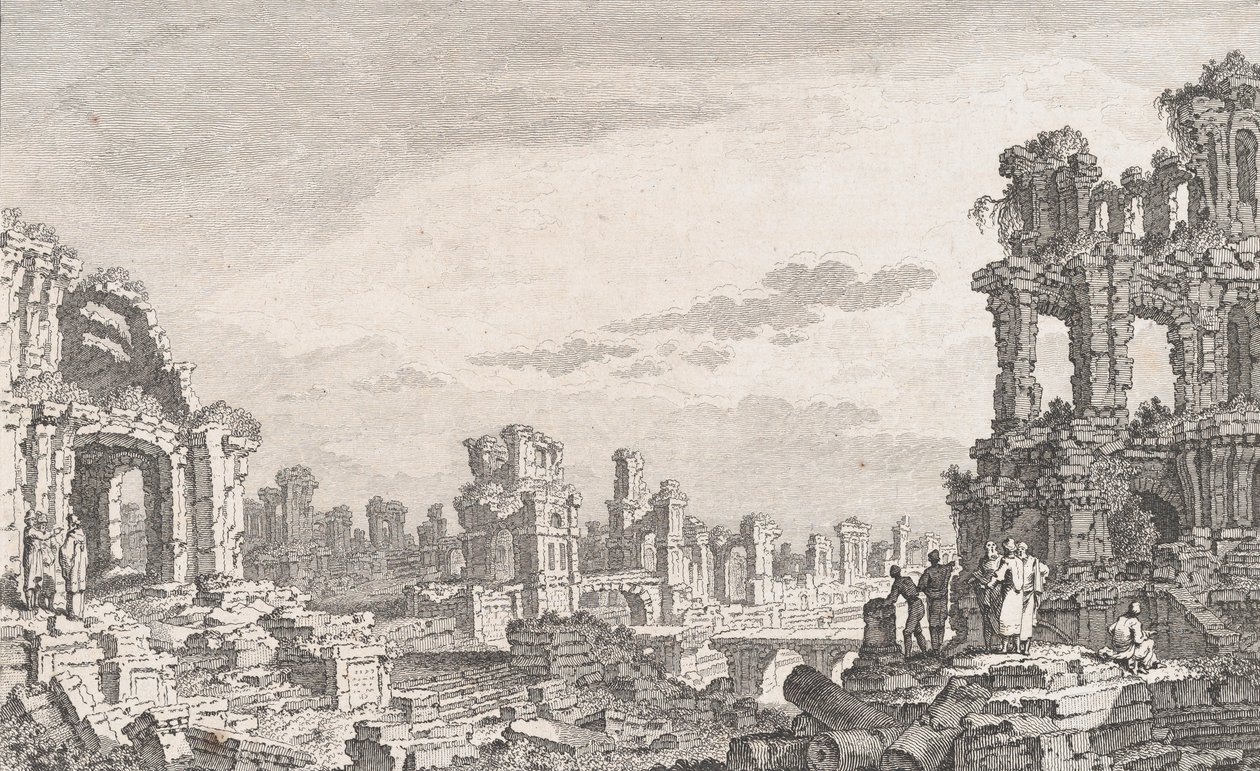 Ruines de Cumes, 18. század. alkotó: Quentin Pierre Chedel