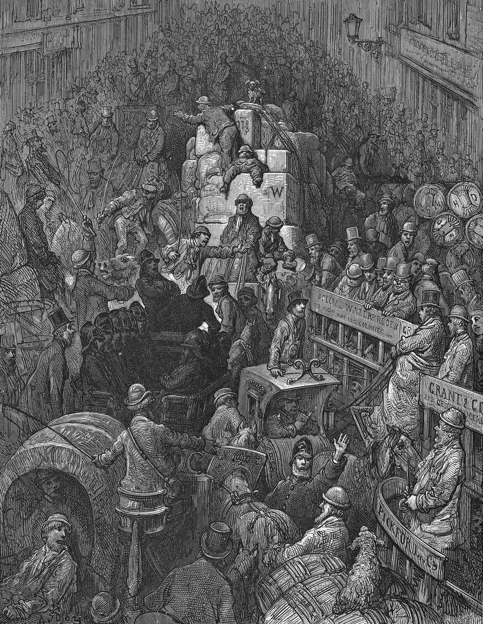 "A város főútja", 1872 alkotó: Quesnel