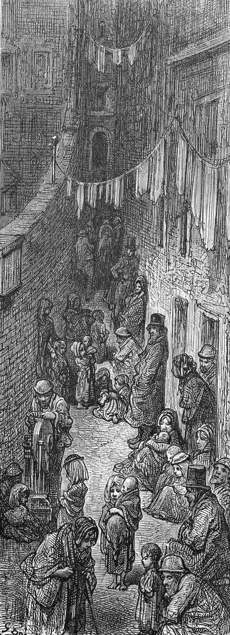 "Orange Court-Drury Lane", 1872 alkotó: Quesnel