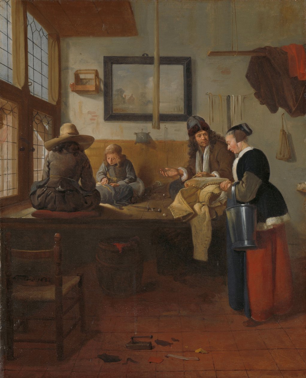 Szabóműhely, 1661 alkotó: Quiringh Van Brekelenkam
