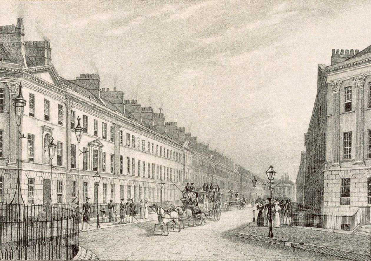 Great Pulteney Street, Bath, 1883 körül alkotó: R. Woodroffe