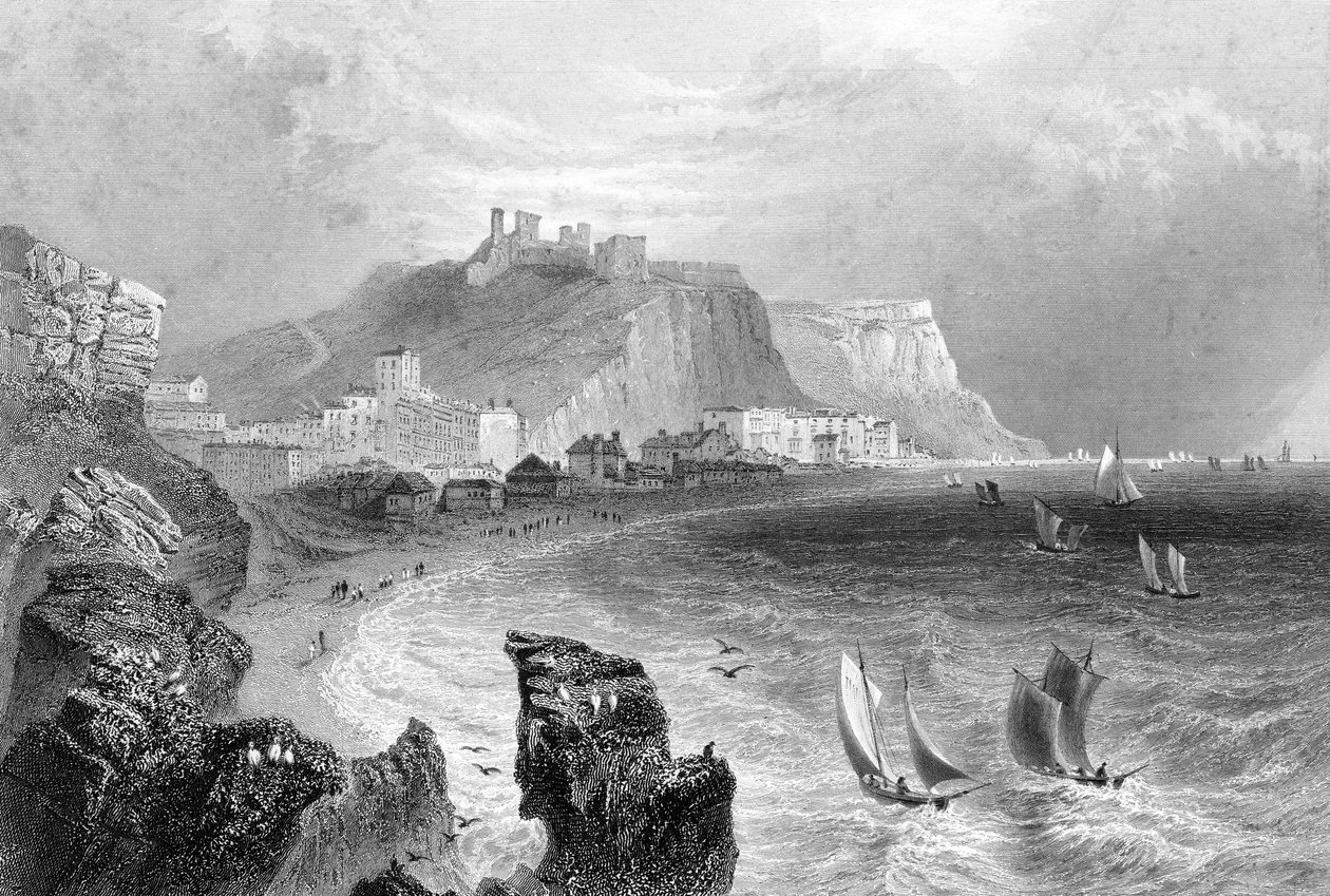 A partvonal Hastingsben, East Sussexben, 1840. alkotó: R. Wallis