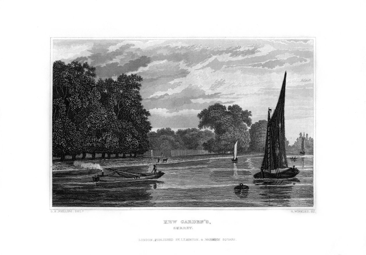 Kew Gardens, London, 1829. alkotó: R. Winkles