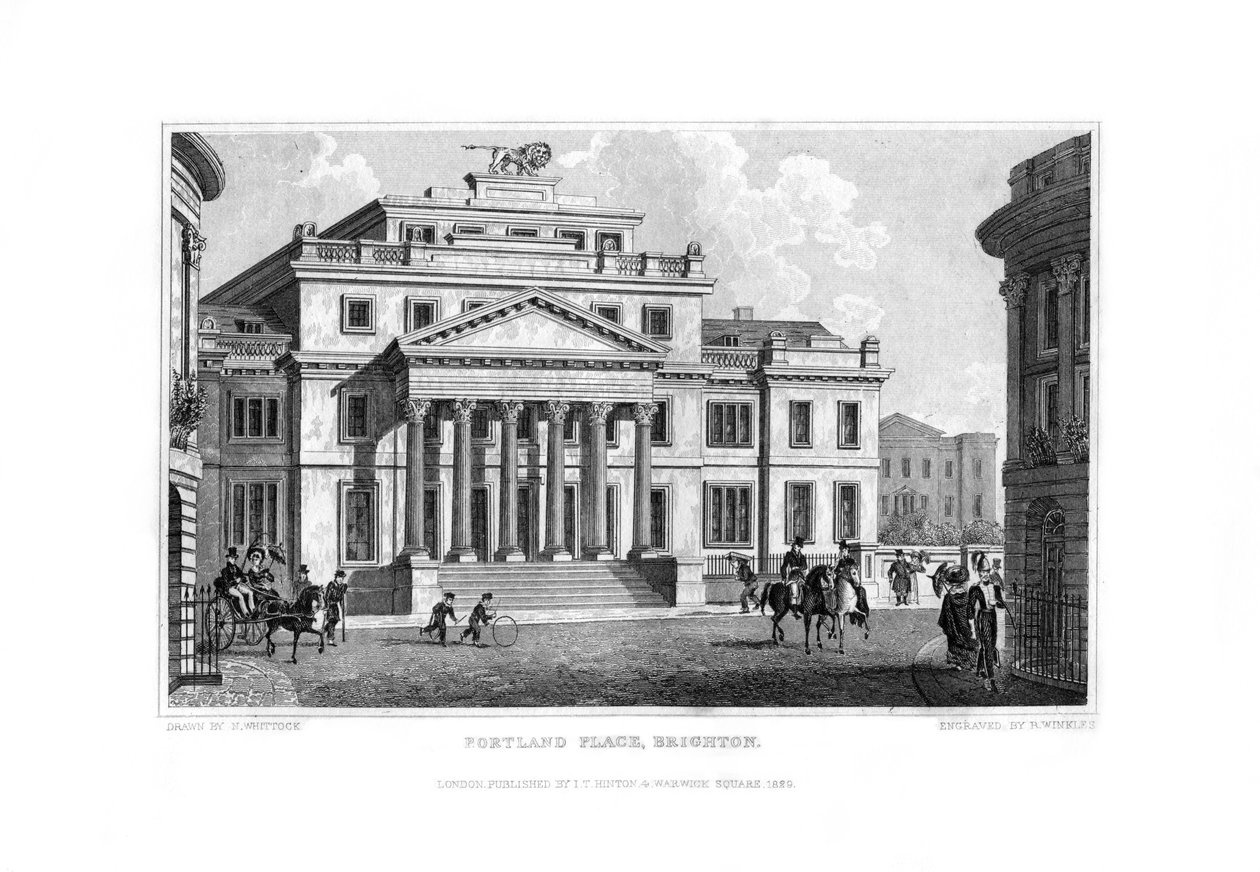 Portland Place, Brighton, East Sussex, 1829. alkotó: R. Winkles