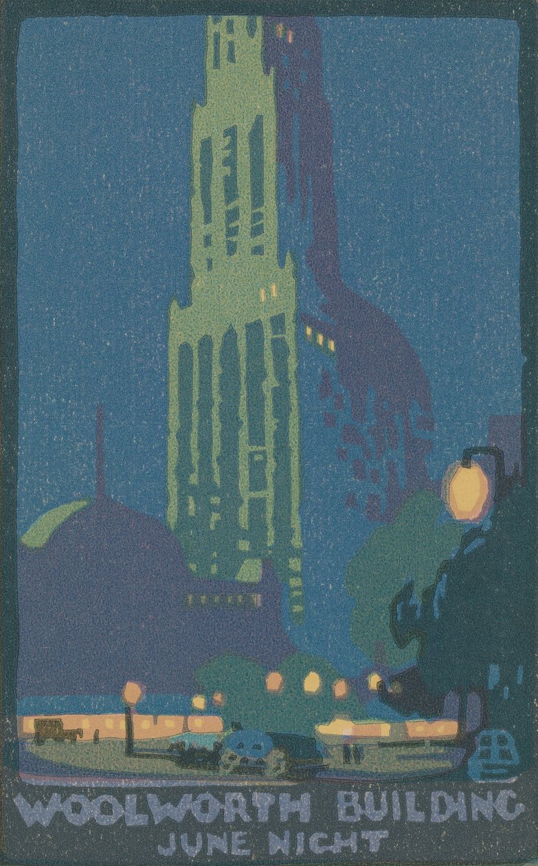 Woolworth épület júniusi éjszakája, 1916. alkotó: Rachael Robinson Elmer