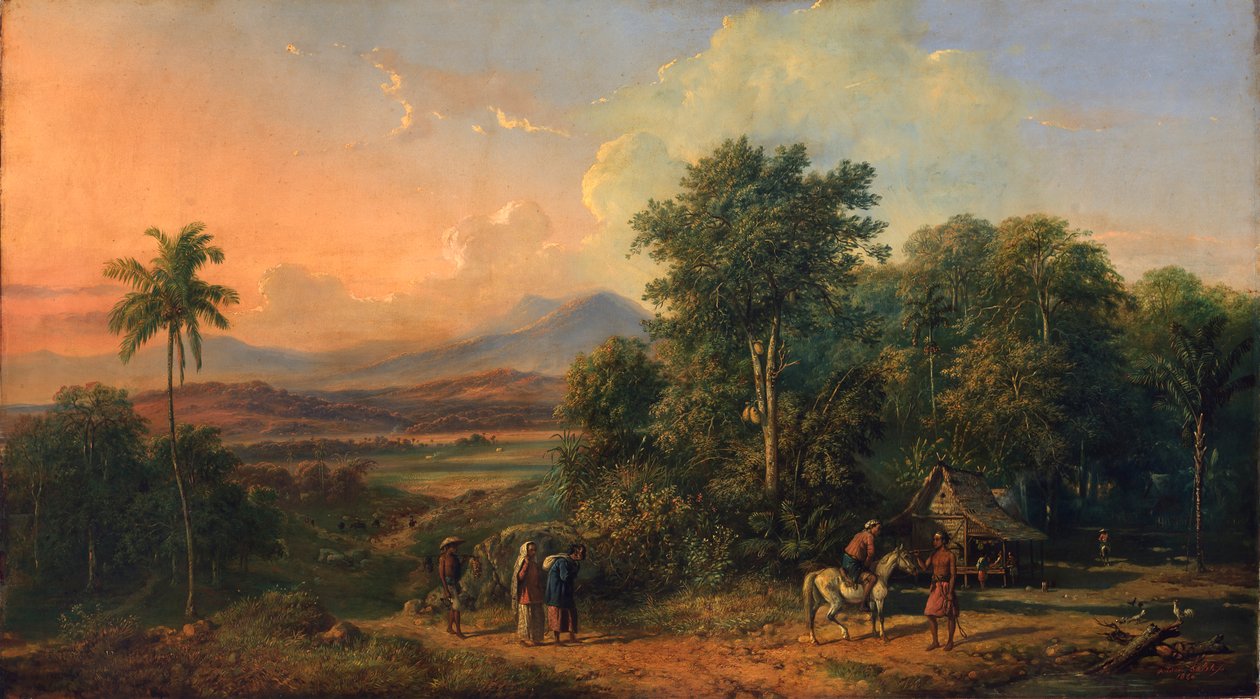Erdő és szülőház, 1860. alkotó: Raden Saleh
