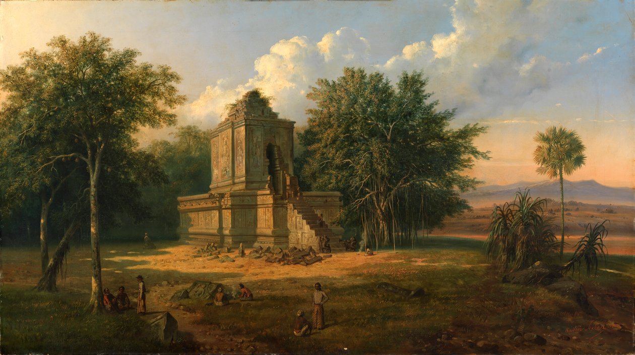 Jávai templom romokban, 1860. alkotó: Raden Saleh