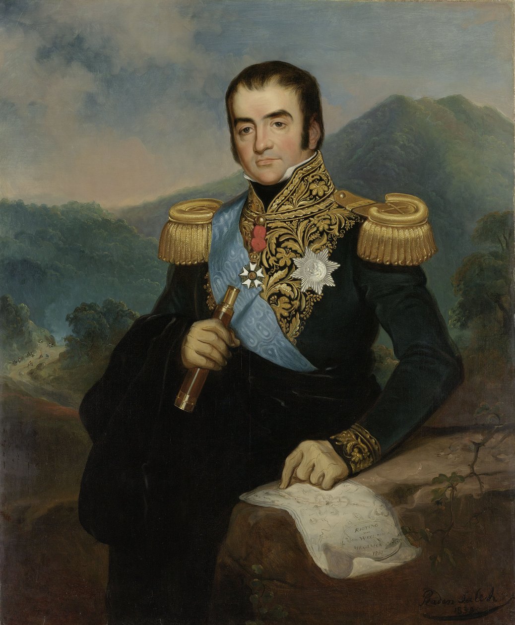 Herman Willem Daendels posztumusz portréja alkotó: Raden Saleh