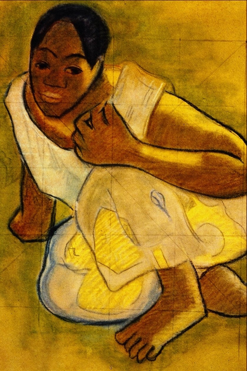 Guggoló tahitiai lány alkotó: Paul Gauguin