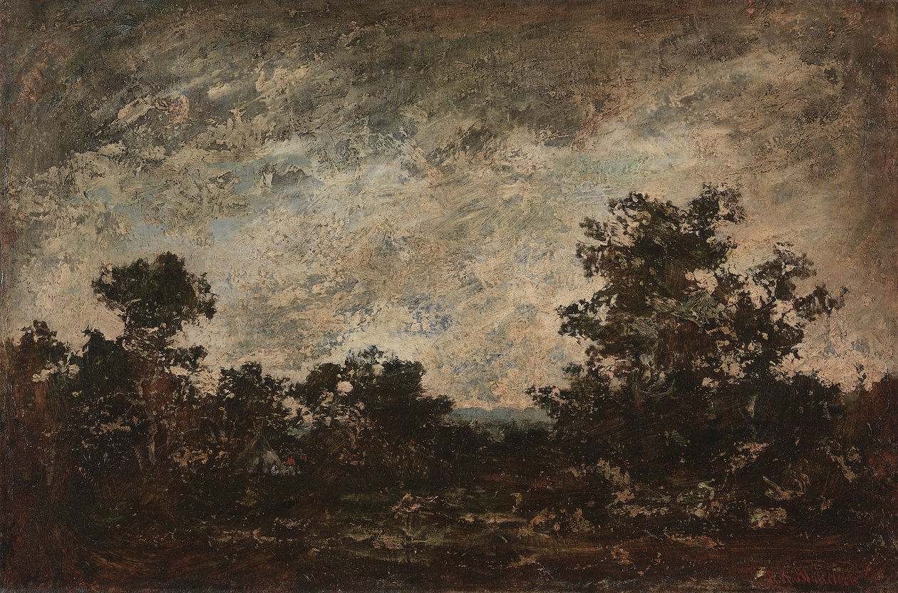 Indiántábor, 1890 körül (olaj, vászon) alkotó: Ralph Albert Blakelock