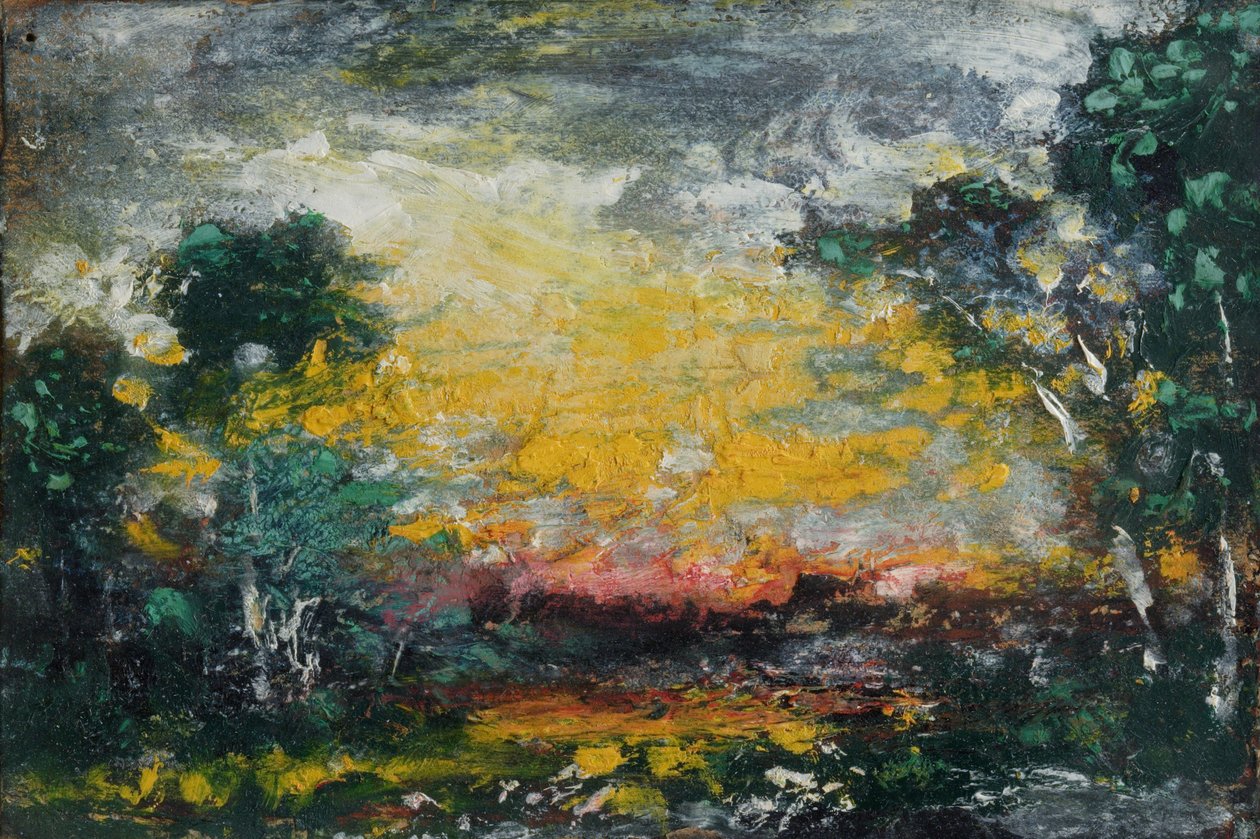 Naplemente, 1916 (olaj, karton) alkotó: Ralph Albert Blakelock