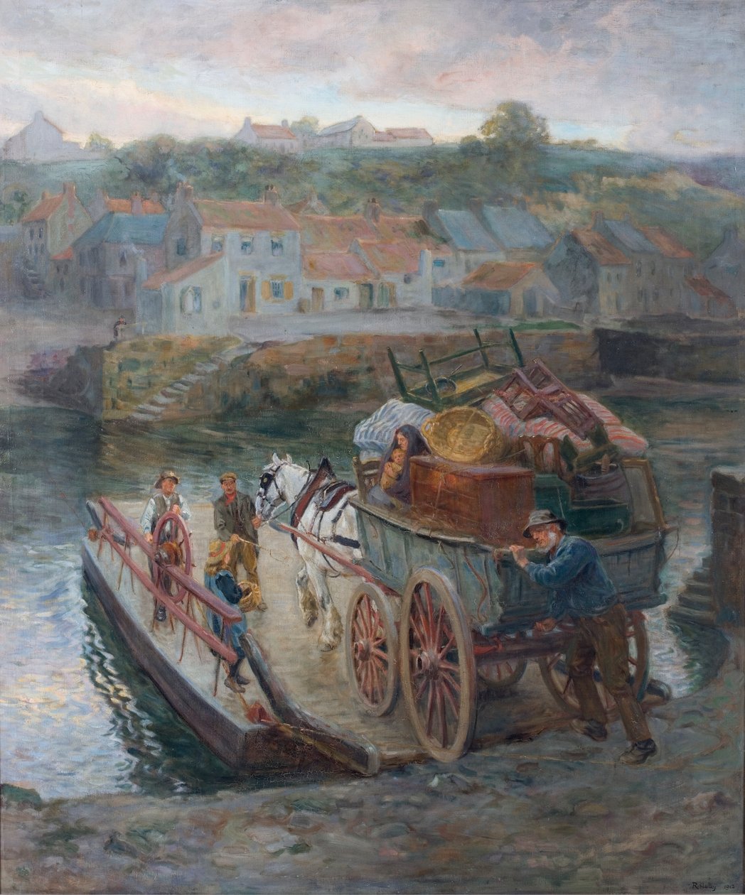 Átkelés a Hylton kompnál, 1912 alkotó: Ralph Hedley