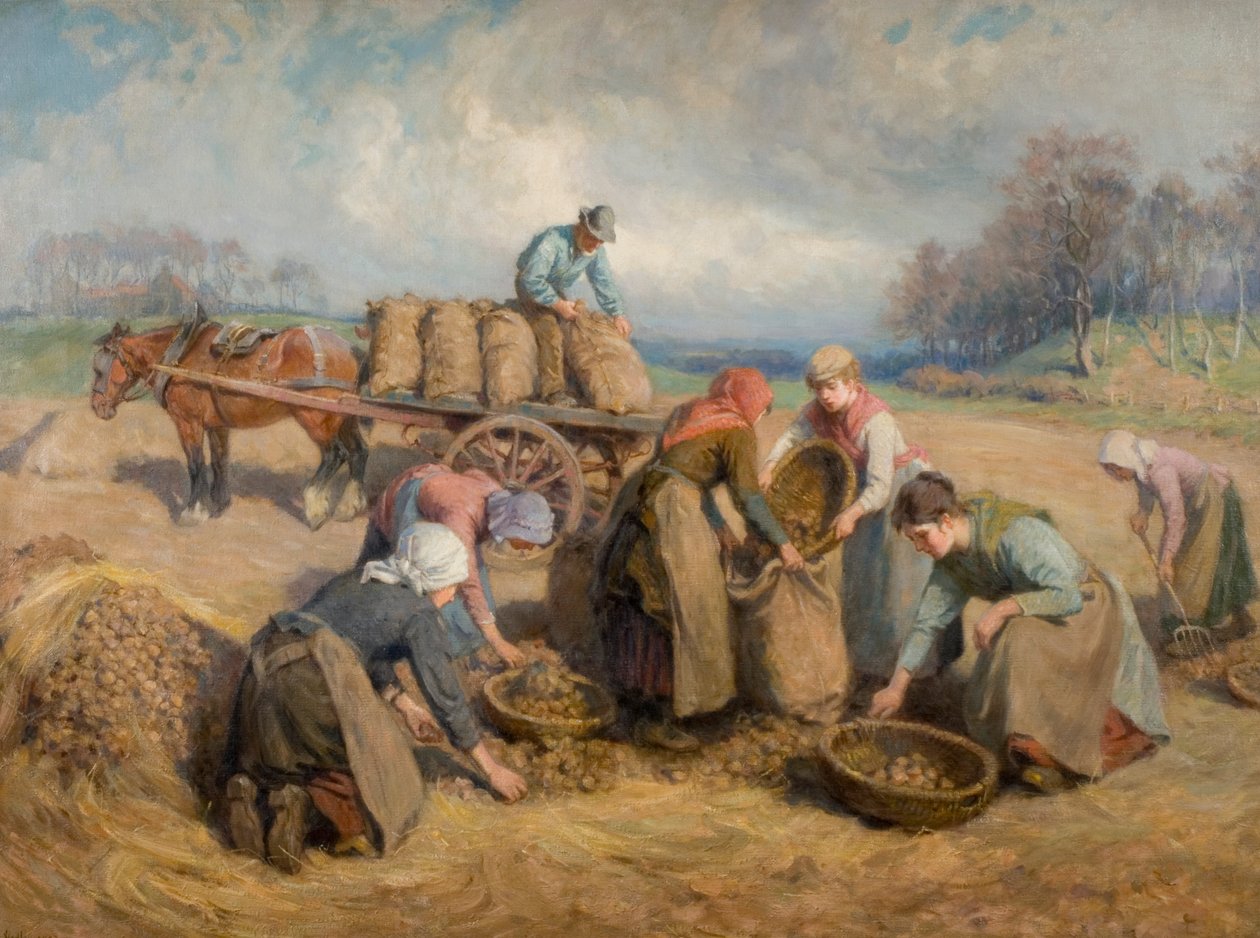 Burgonyagyűjtők, Northumberland, 1903 alkotó: Ralph Hedley