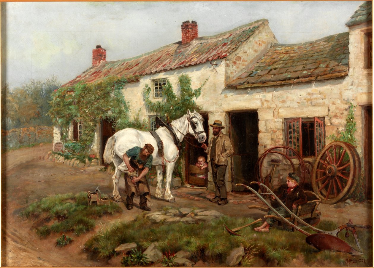 Smithy, Hexham Bridge End, 1885 alkotó: Ralph Hedley