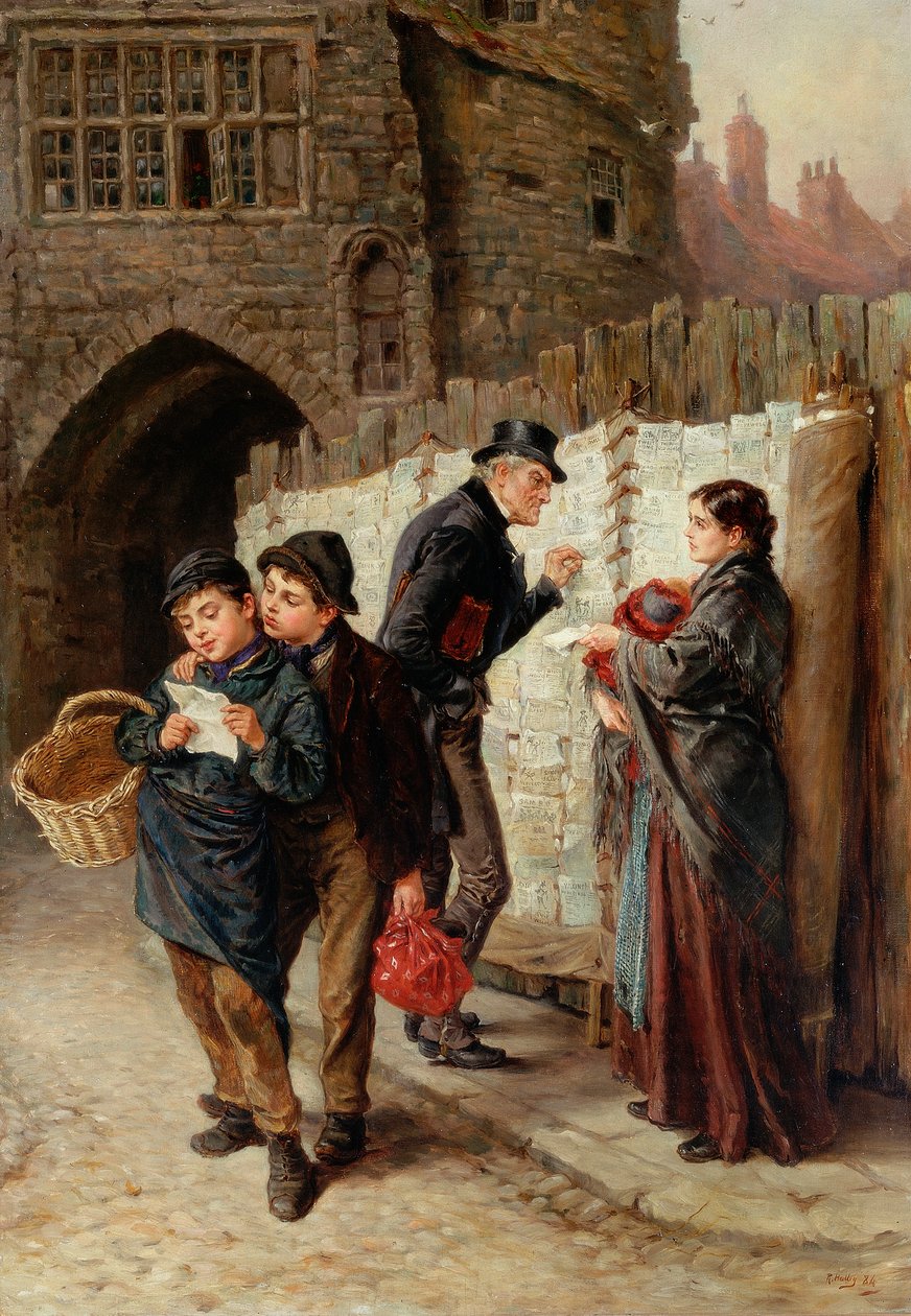 A balladaárus, a Fekete kapu, 1884 alkotó: Ralph Hedley