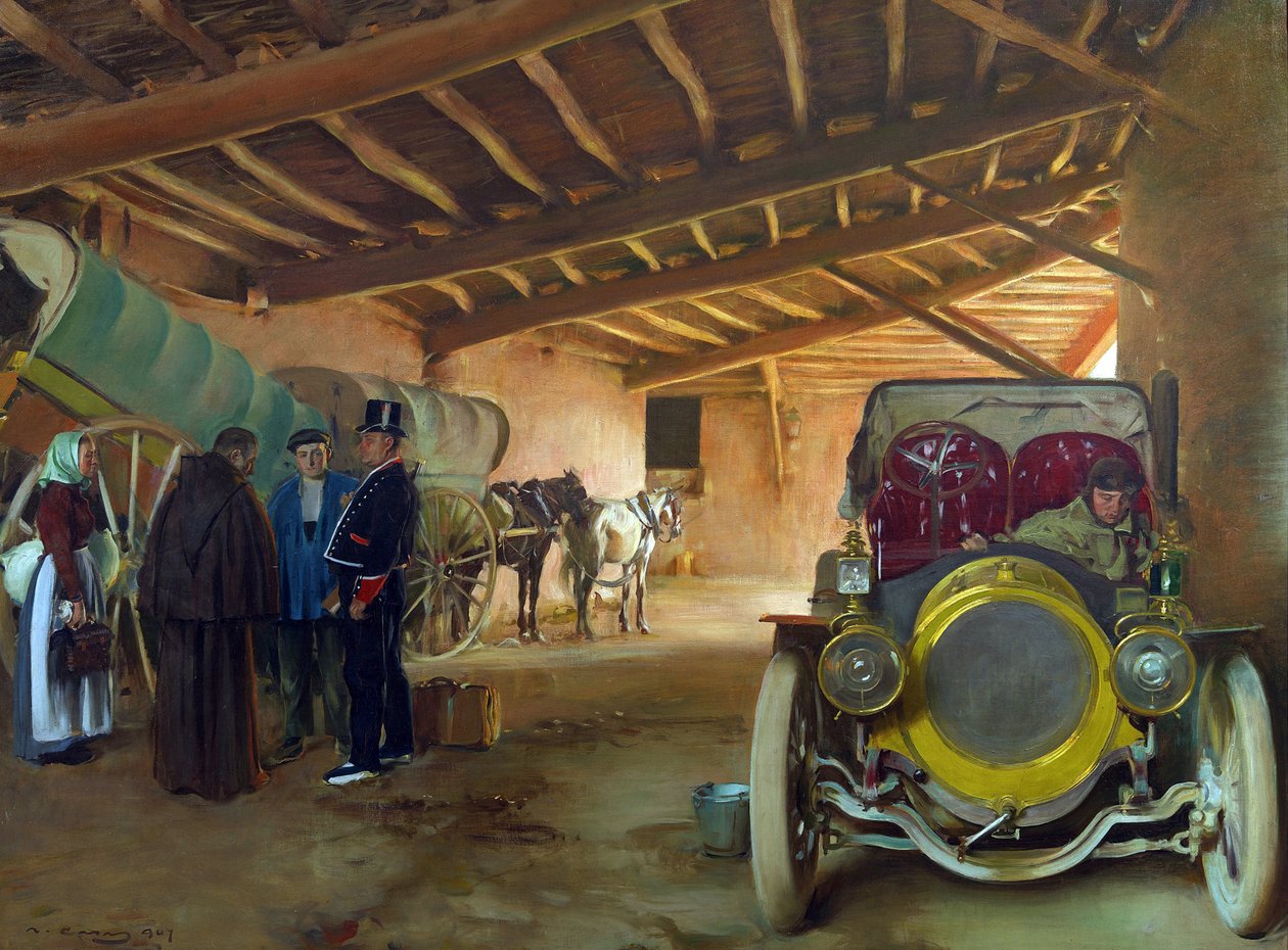 The Coach House par Casas, Ramon (1866-1932) alkotó: Ramón Casas