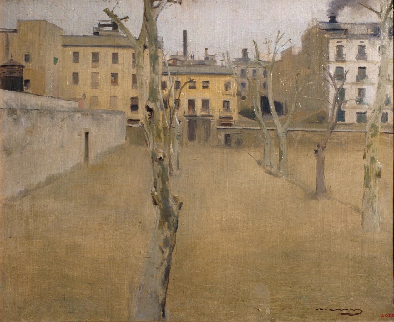 A régi barcelonai börtön udvara A bárányok udvara alkotó: Ramon Casas i Carbo