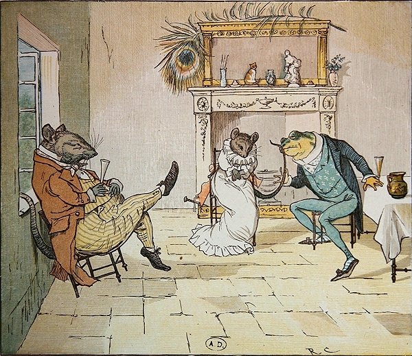 Imádkozz, Béka úr, adna nekünk egy dalt?, illusztráció az Egy béka, aki elmenne a béka című filmből, 1900 körül (lásd még: 8465) alkotó: Randolph Caldecott