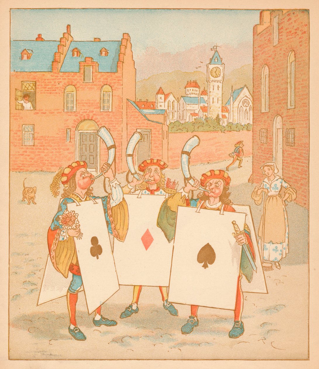 Kártyázó kürtfúvók, 1880. alkotó: Randolph Caldecott