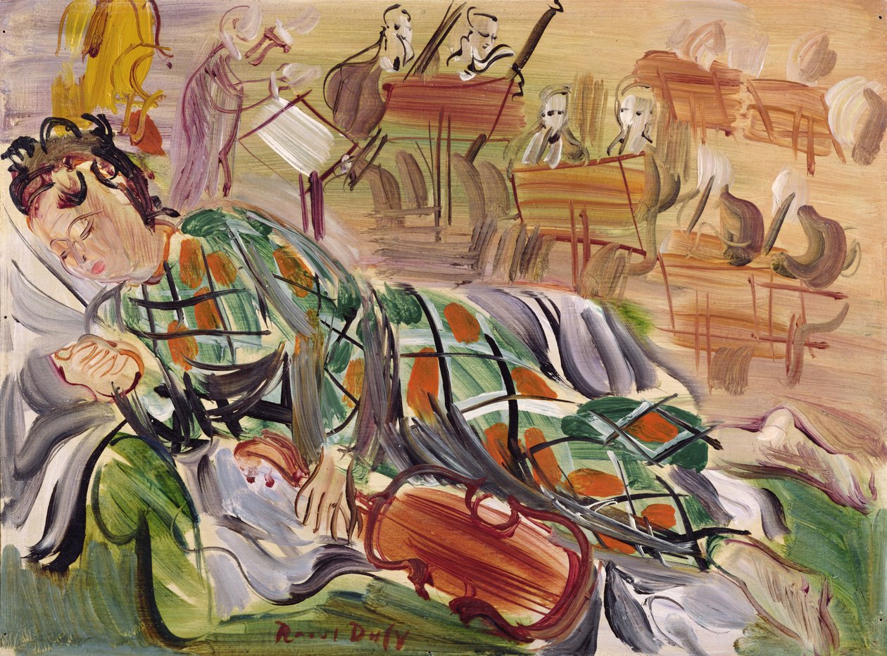 Berthe mint Harlekin (olaj, vászon) alkotó: Raoul Dufy