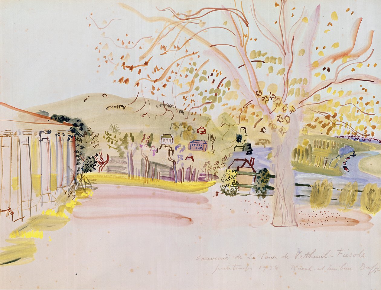 Vétheuil-i terasz (akvarell, papír) alkotó: Raoul Dufy