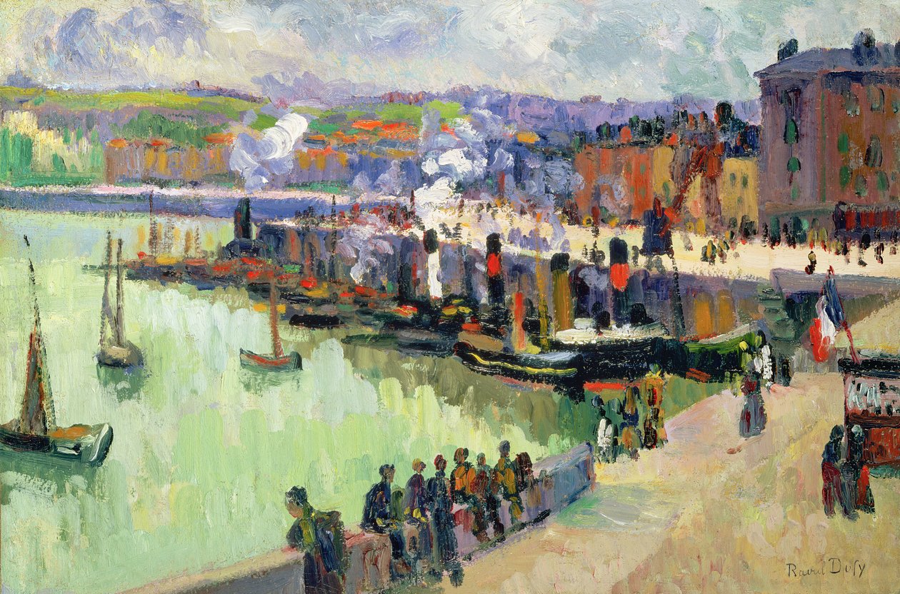 A kikötő (olaj, papír) alkotó: Raoul Dufy
