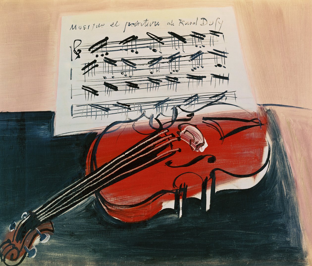 A vörös hegedű, 1948 körül (olaj, vászon) alkotó: Raoul Dufy