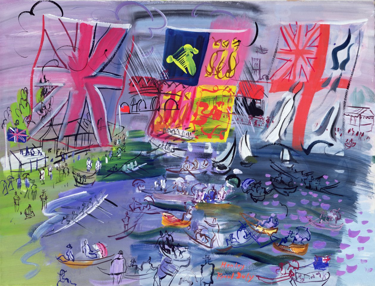 A Henley-i regatta, 1933 körül (gouache) alkotó: Raoul Dufy