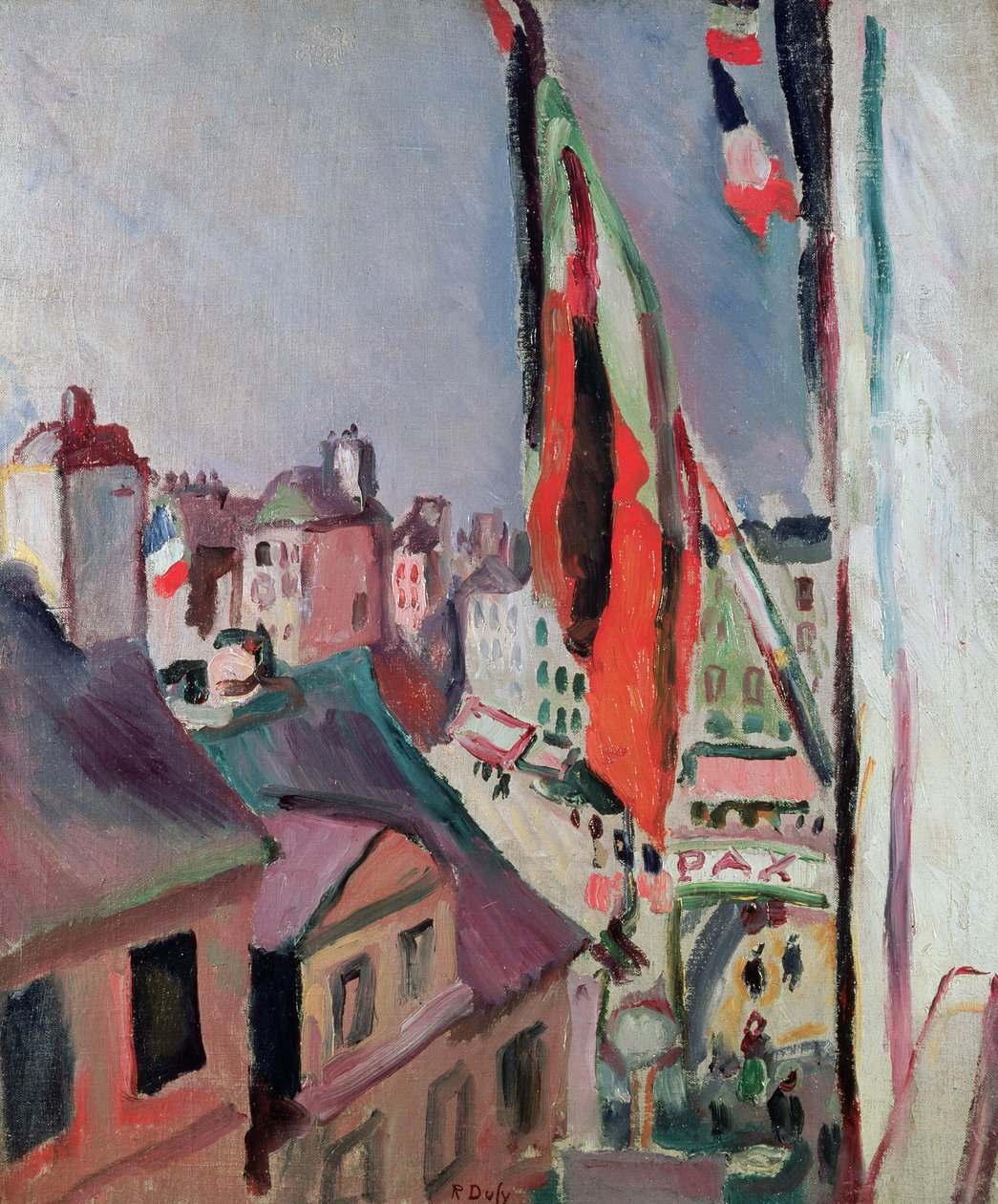 Zászlókkal díszített utca alkotó: Raoul Dufy