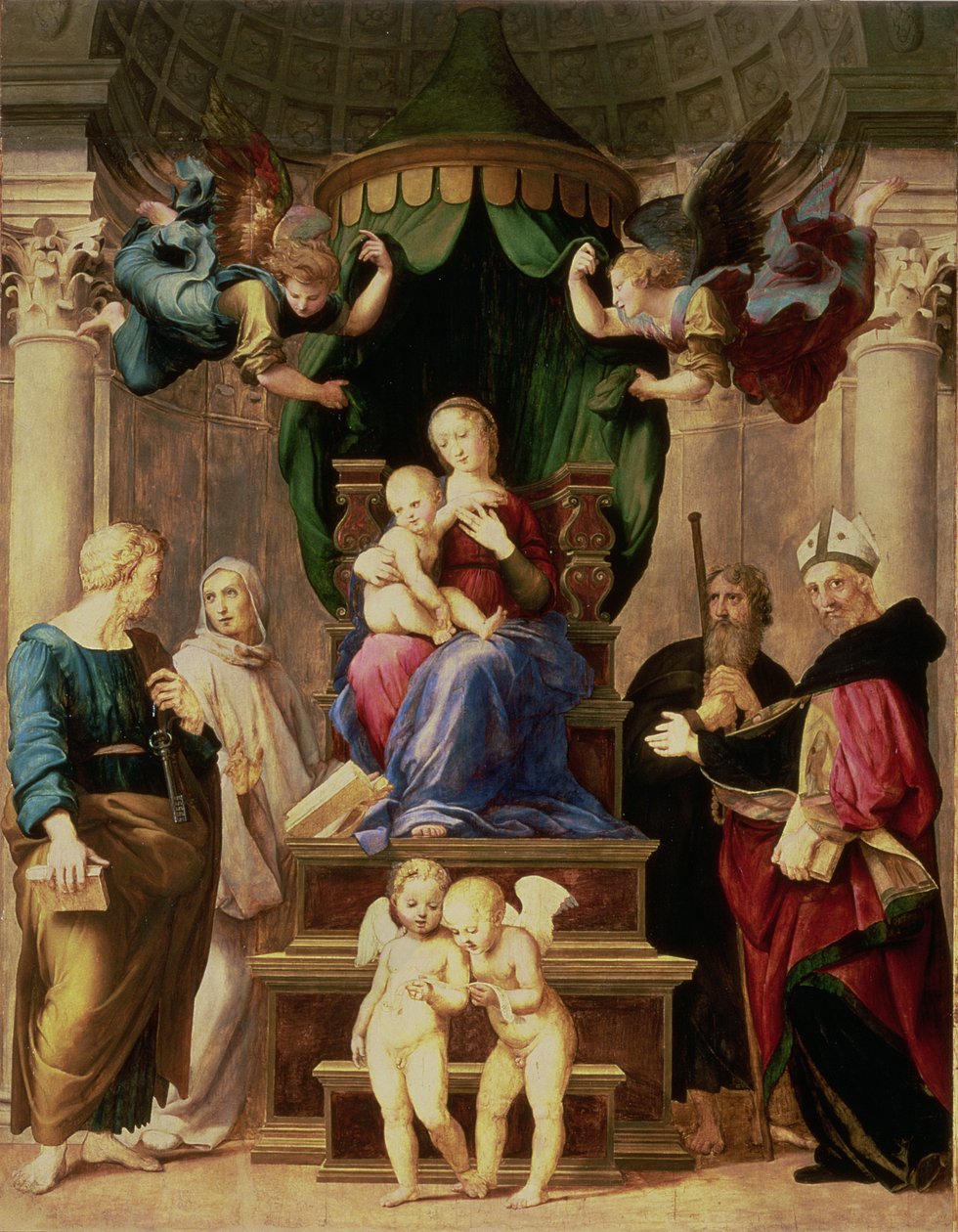 Baldacchino Madonna (panel) alkotó: Raffaello Sanzio Raphael