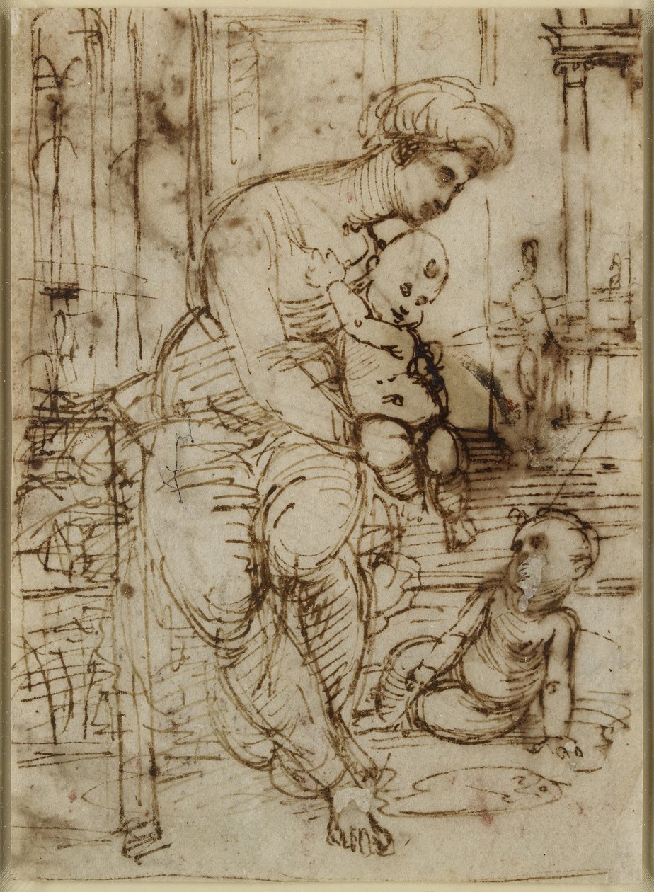 Recto: The Virgin and Child and St John, WA1846.162 alkotó: Raffaello Sanzio Raphael
