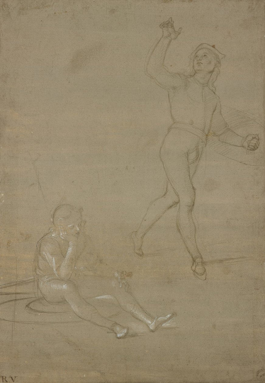 Tanulmányok két katonának, az egyik alszik, a másik áll, WA1846.149 alkotó: Raffaello Sanzio Raphael