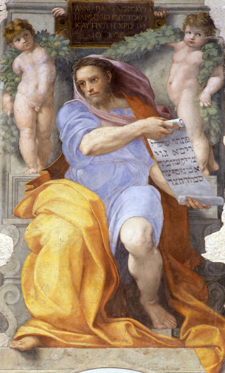 Ézsaiás próféta, 1512 alkotó: Raffaello Sanzio Raphael