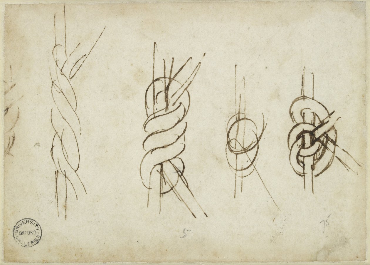 Verso: Five Sketches of Strapwork, WA1846.196 alkotó: Raffaello Sanzio Raphael