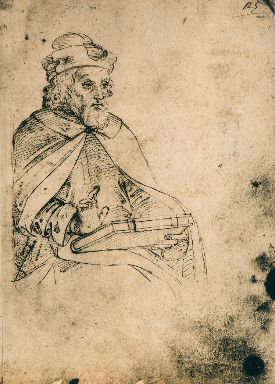 Női alak könyvvel; Raphael rajza a velencei Gallerie dellAccademiában alkotó: Raffaello Sanzio Raphael